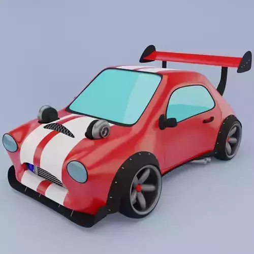 Funny Carton Car  Racing Car 3D model