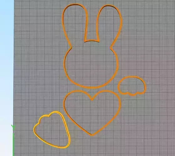 Conejo para pascua cortante de galletita o porcelana fria 6cm 3D print model