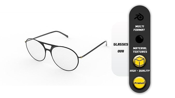 Glasses 006 Low-poly 3D model