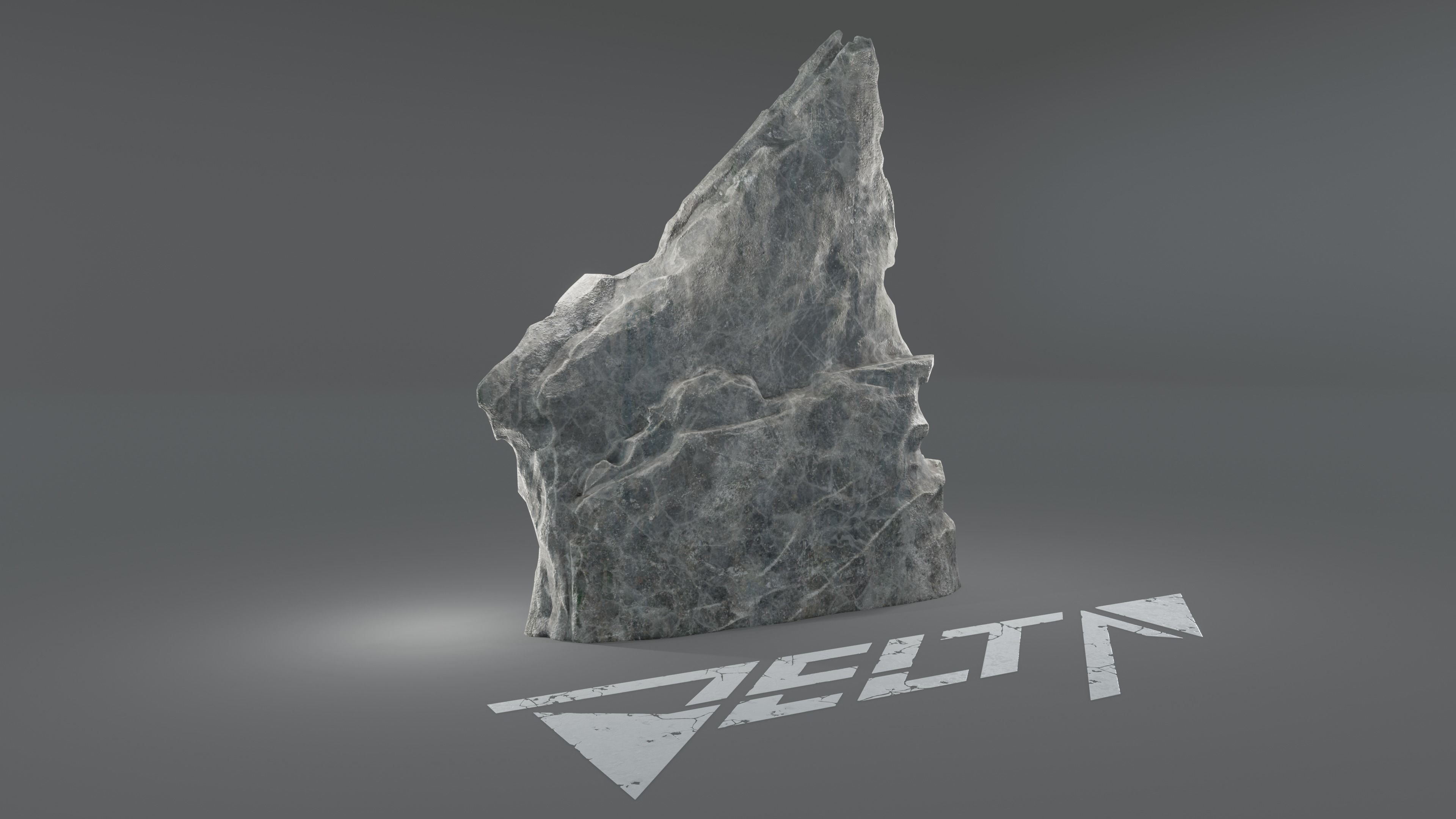 Delta facade logo signboard and decal Low-poly 3D model_11