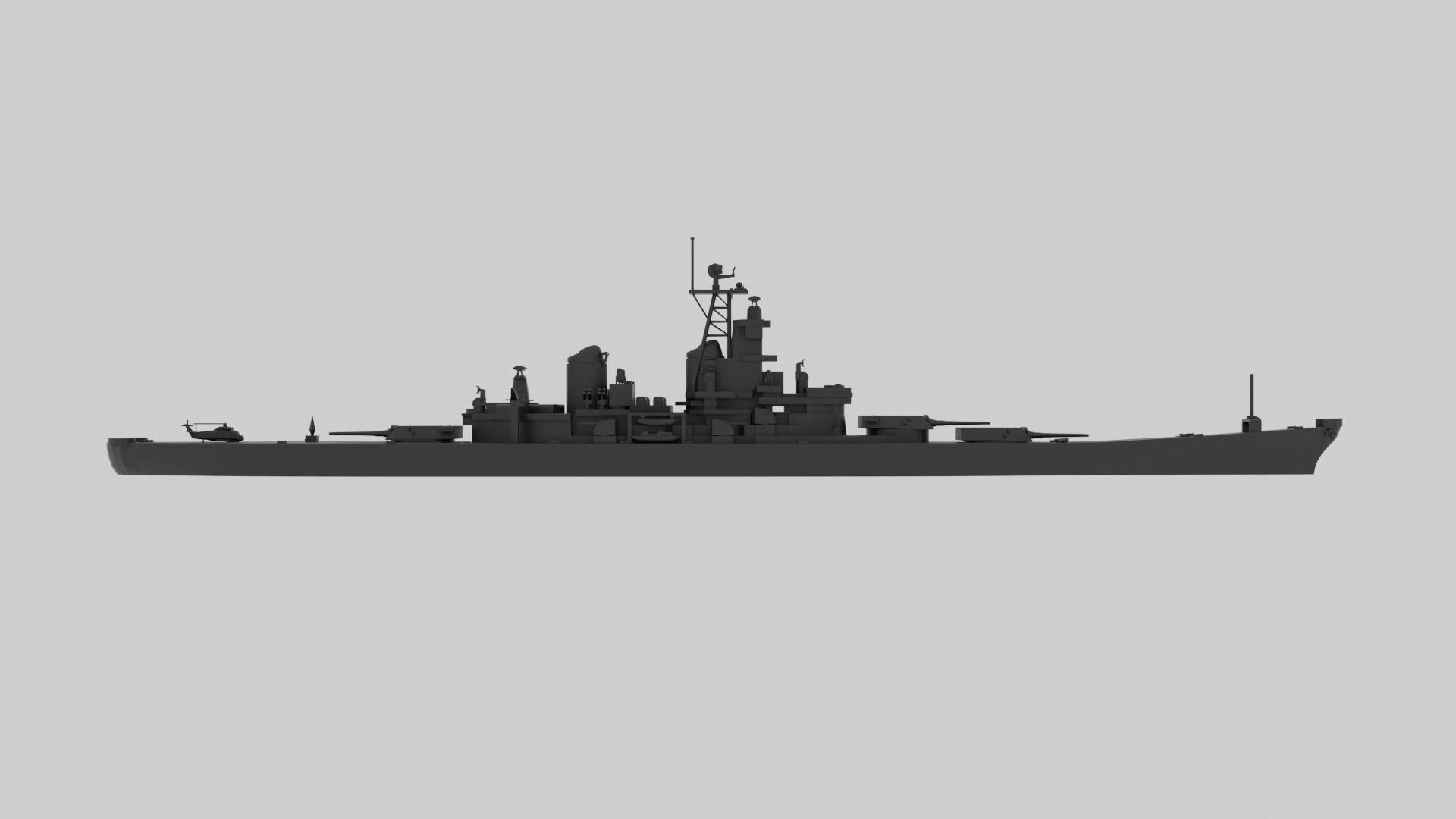 USS New Jersey - Model for small scale printing 3D print model_11