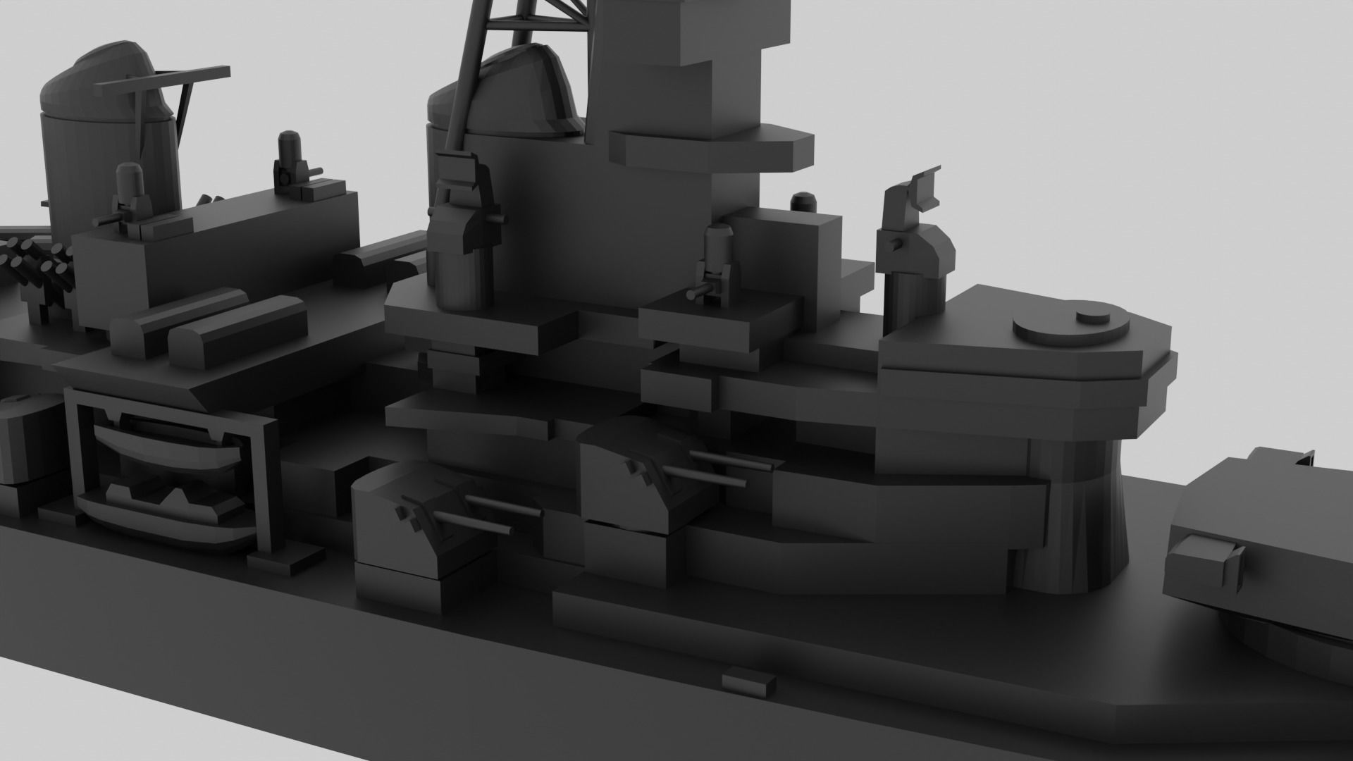 USS New Jersey - Model for small scale printing 3D print model_5