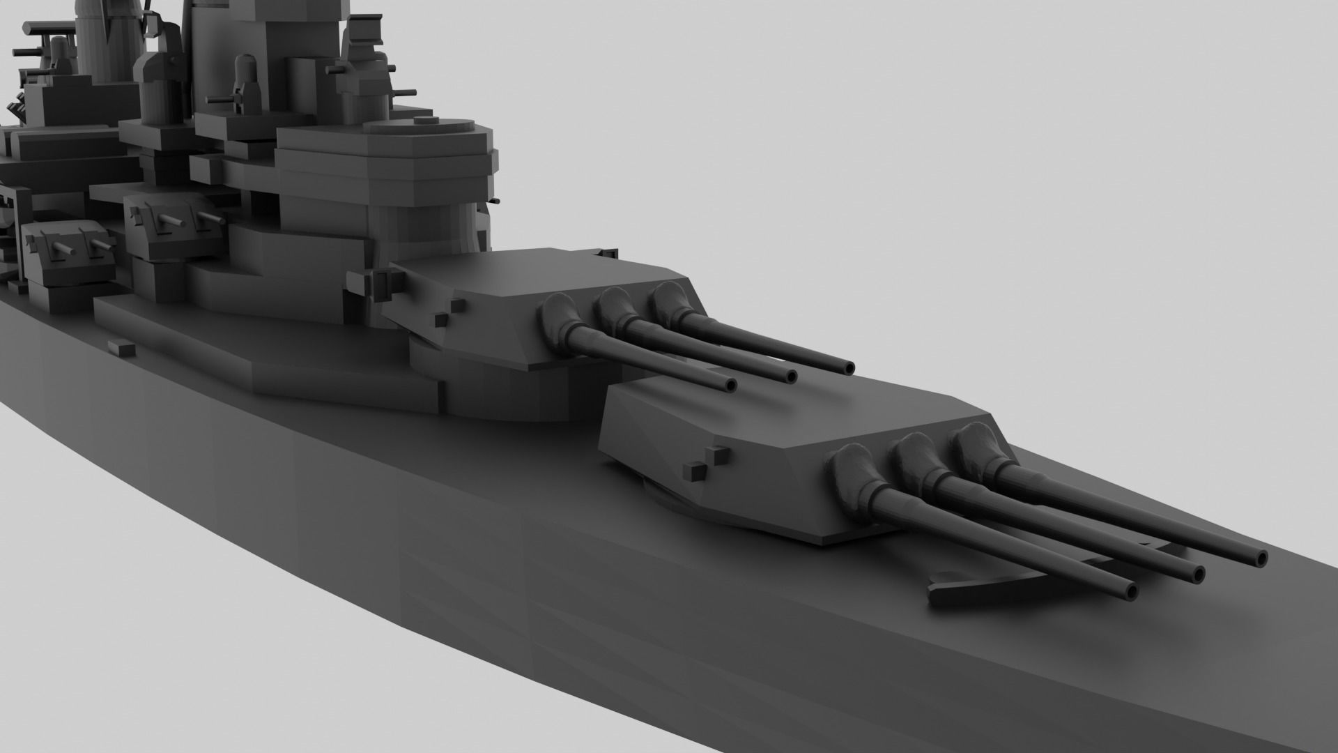 USS New Jersey - Model for small scale printing 3D print model_4