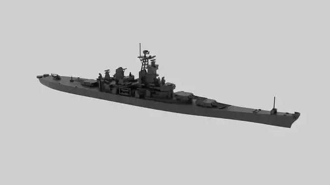 USS New Jersey - Model for small scale printing 3D print model USS New Jersey - Model for small scale printing 3D print model