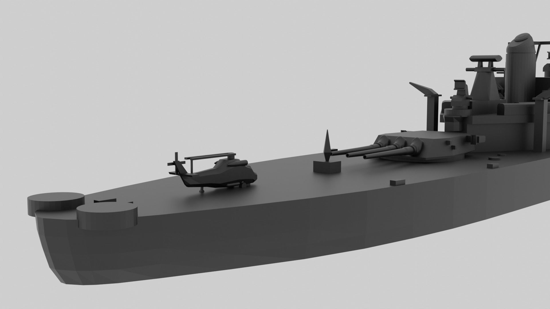USS New Jersey - Model for small scale printing 3D print model_10