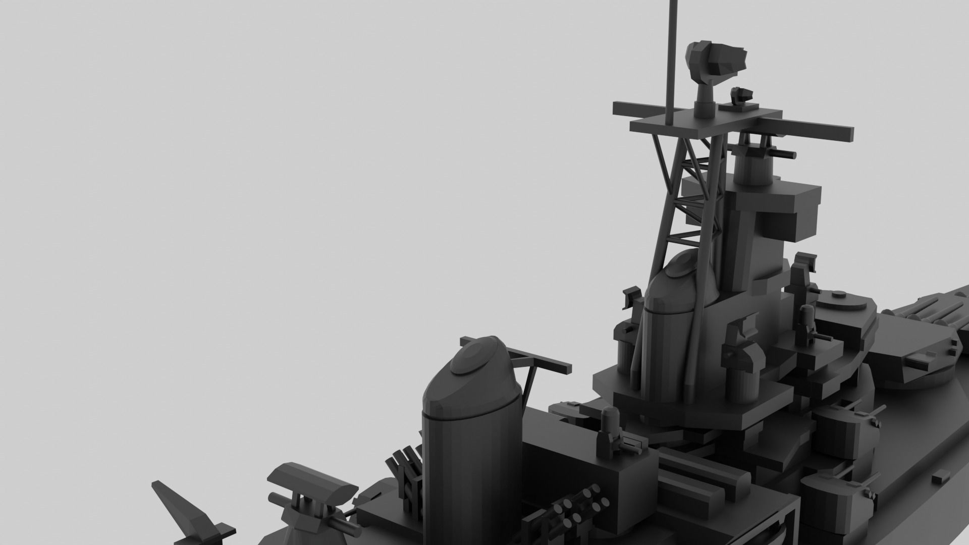 USS New Jersey - Model for small scale printing 3D print model_8