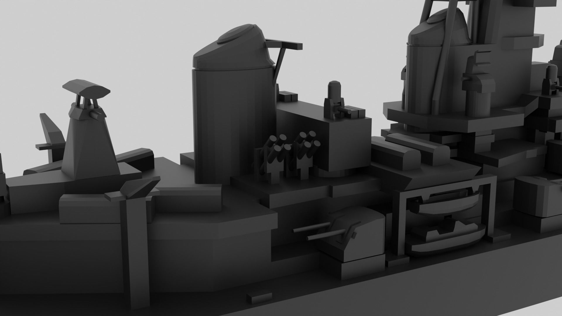 USS New Jersey - Model for small scale printing 3D print model_7