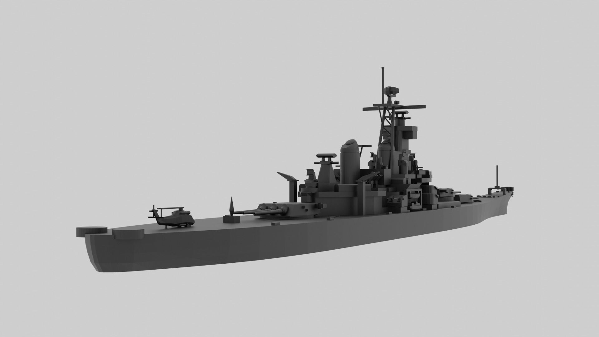 USS New Jersey - Model for small scale printing 3D print model_1