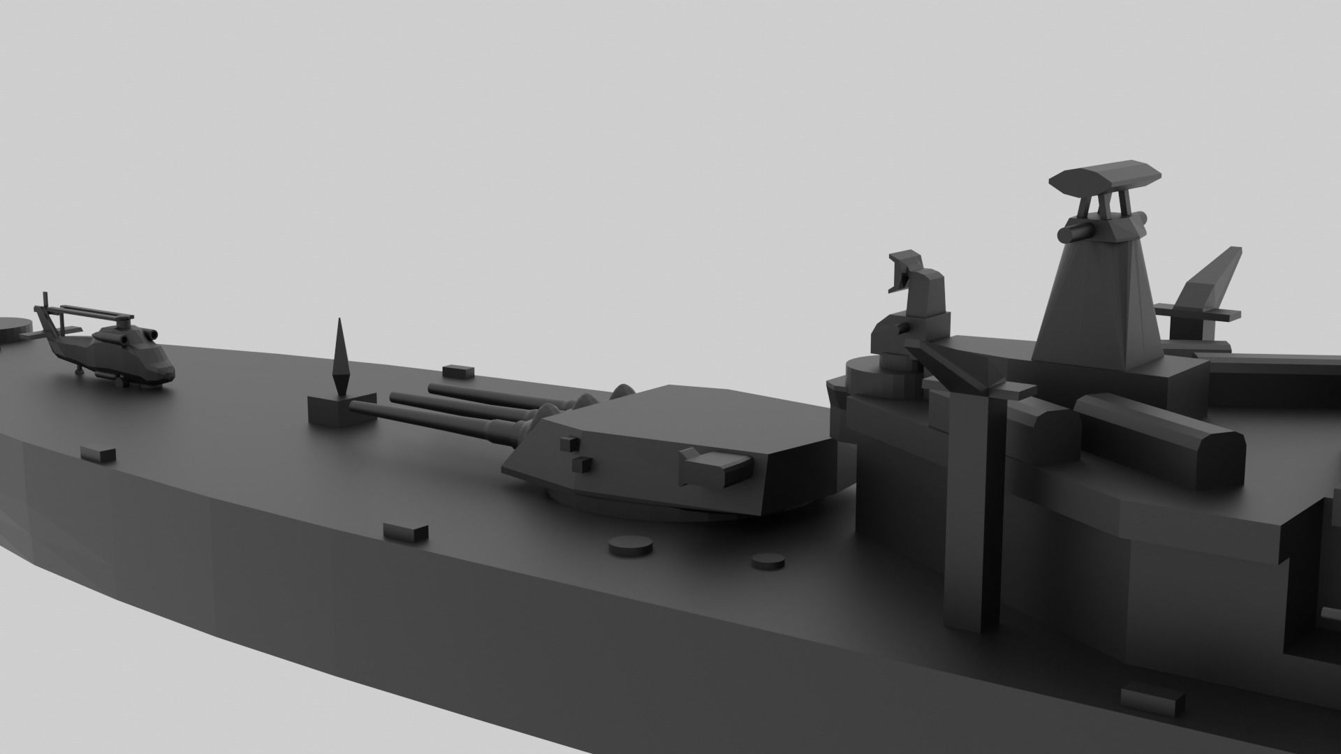 USS New Jersey - Model for small scale printing 3D print model_9