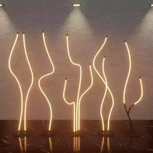 Home Decor Modern Neon Floor Lights 5Pcs SET  3D model