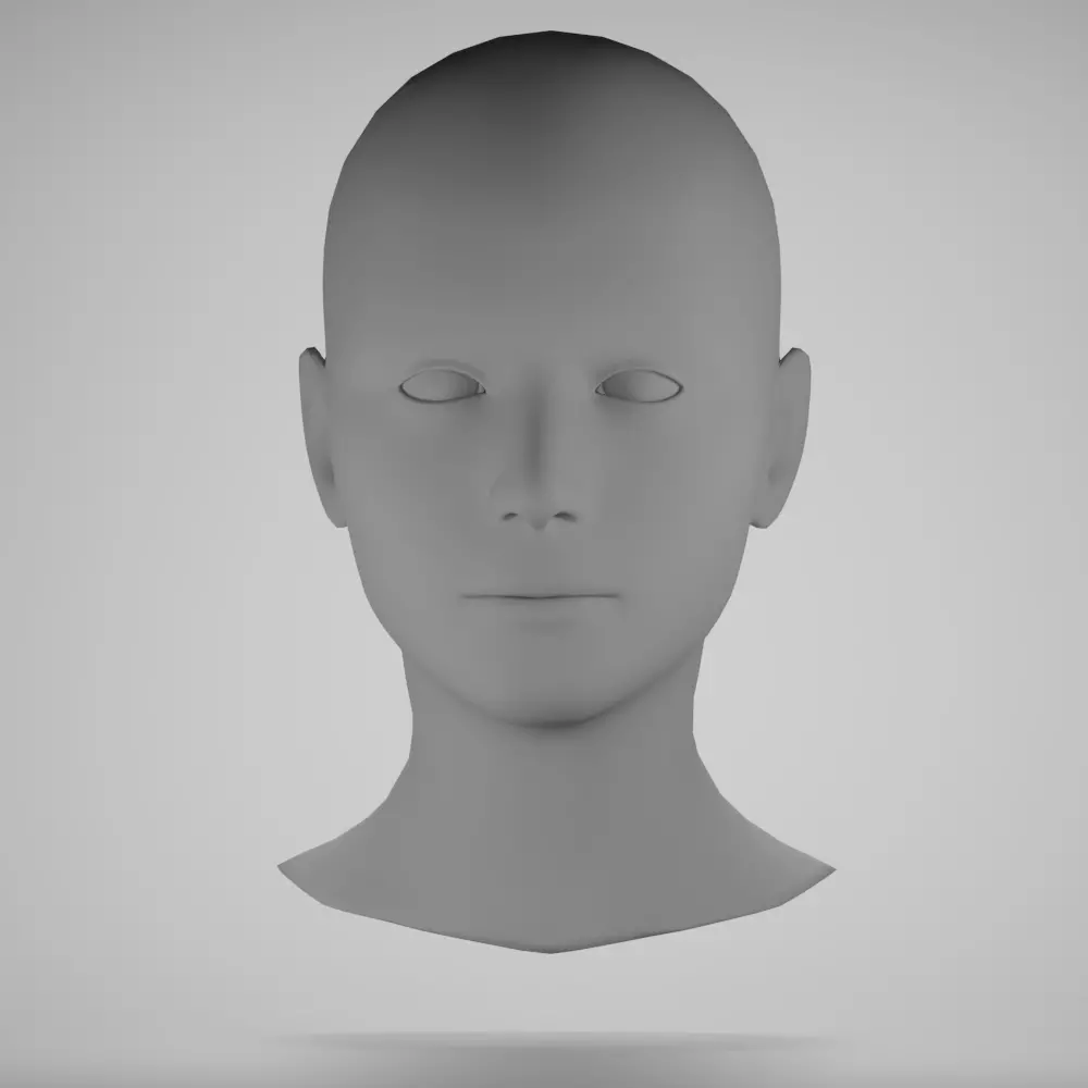 Female head base mesh 1 3D model
