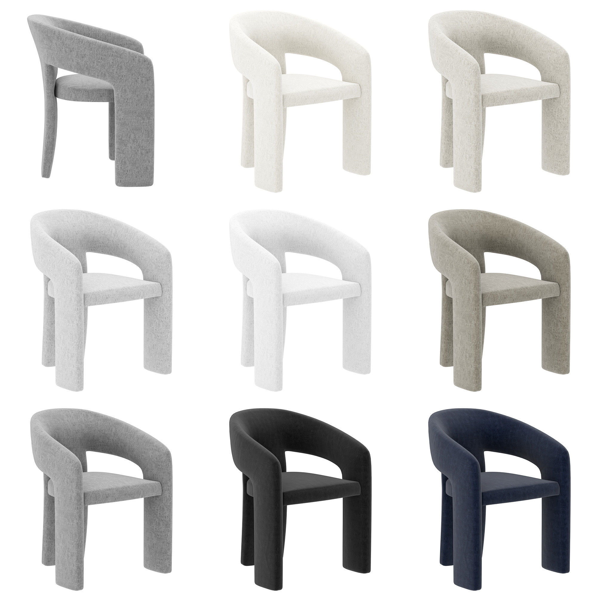 Nuevo Anise Dining Chair and Occasional Chair 3D model_4