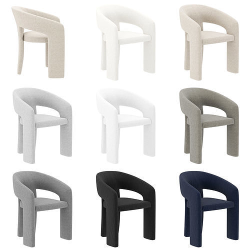 Nuevo Anise Dining Chair and Occasional Chair 3D model 4