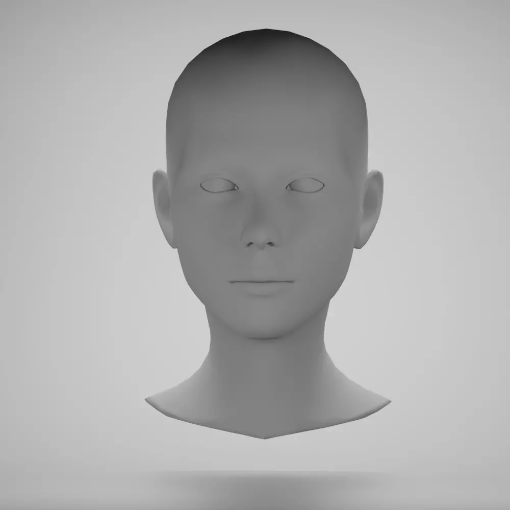 Female head base mesh 4 3D model