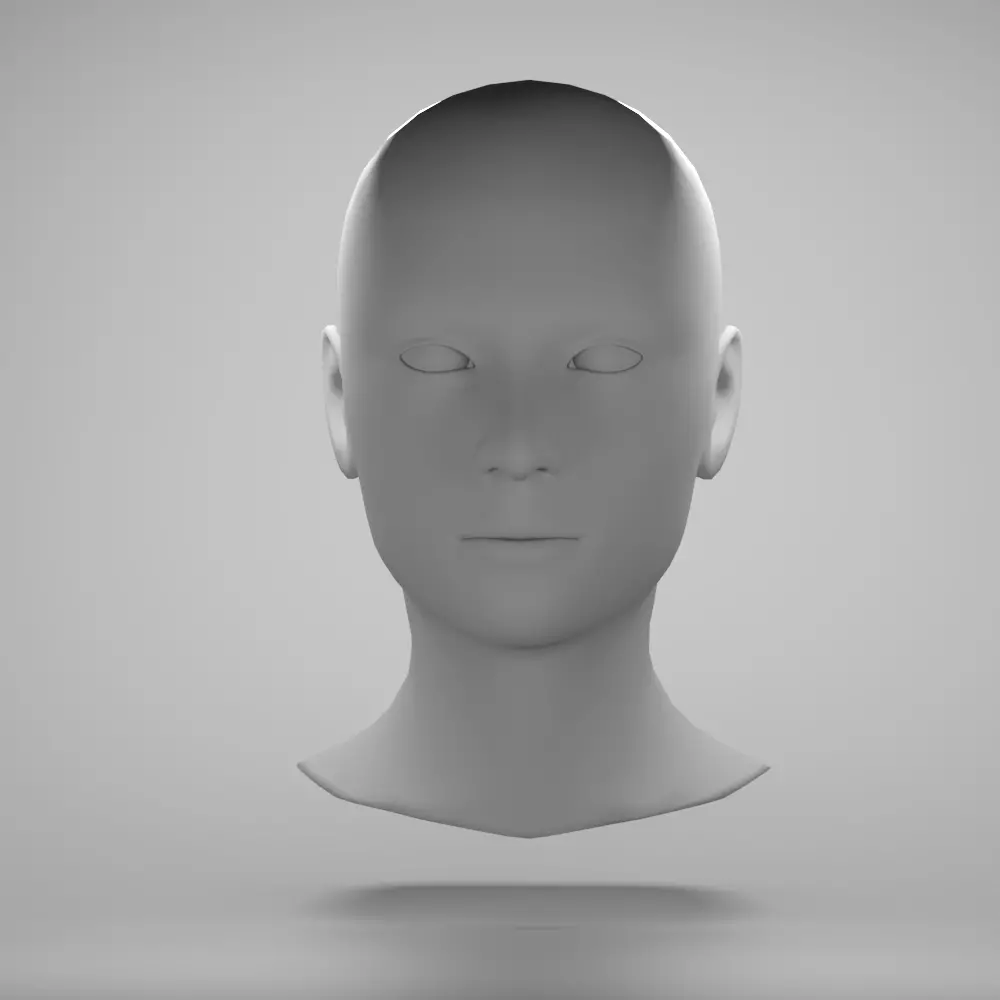Female head base mesh 6 3D model