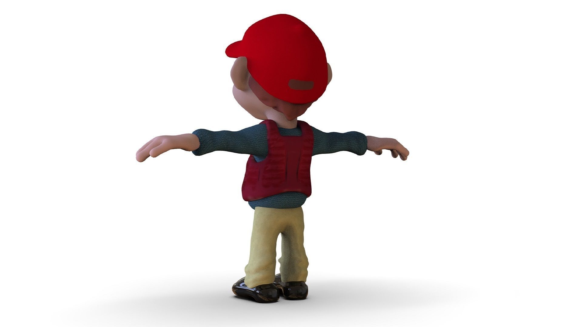 Boy Cartoon  Low-poly 3D model_4