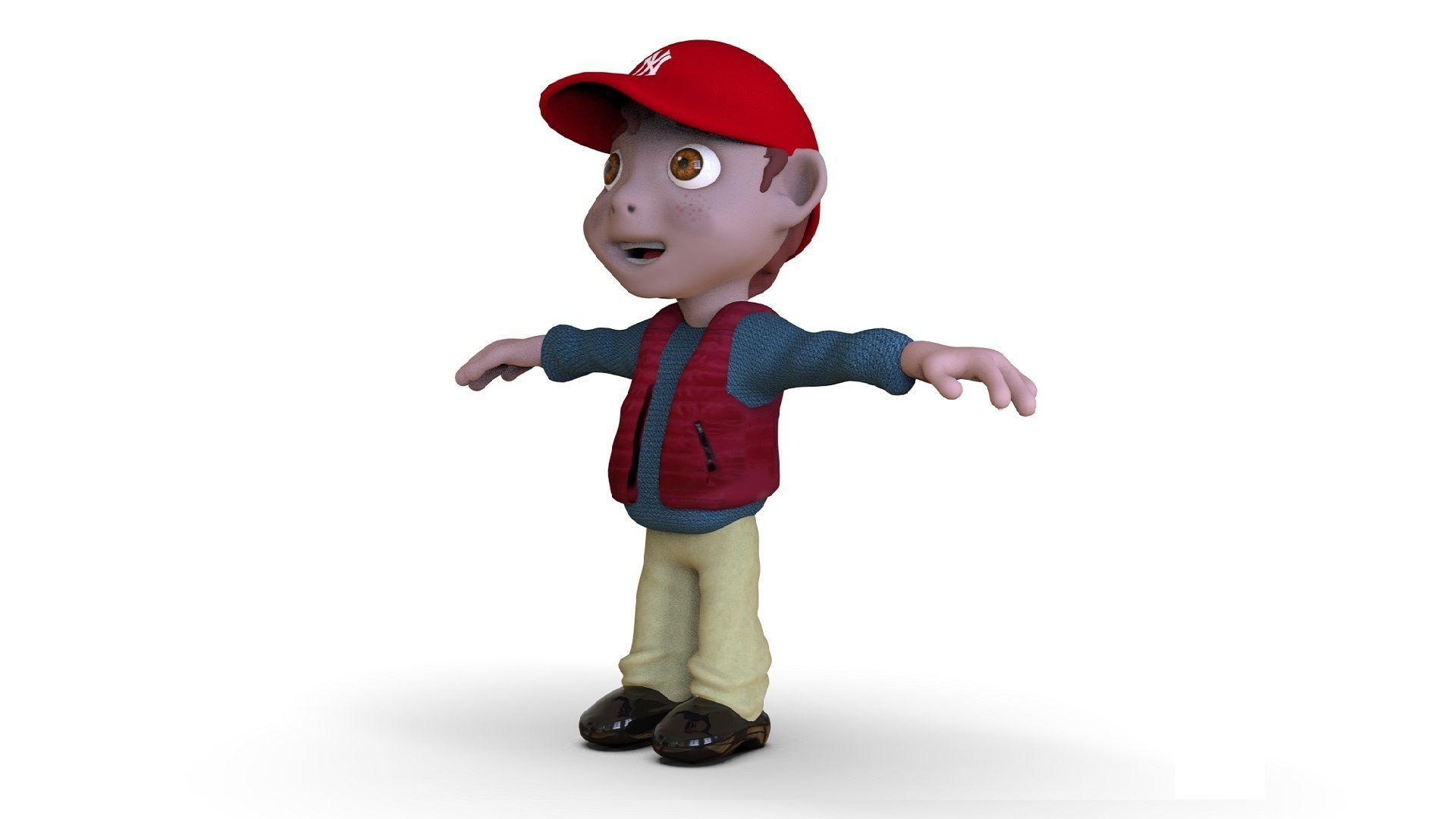 Boy Cartoon  Low-poly 3D model_3