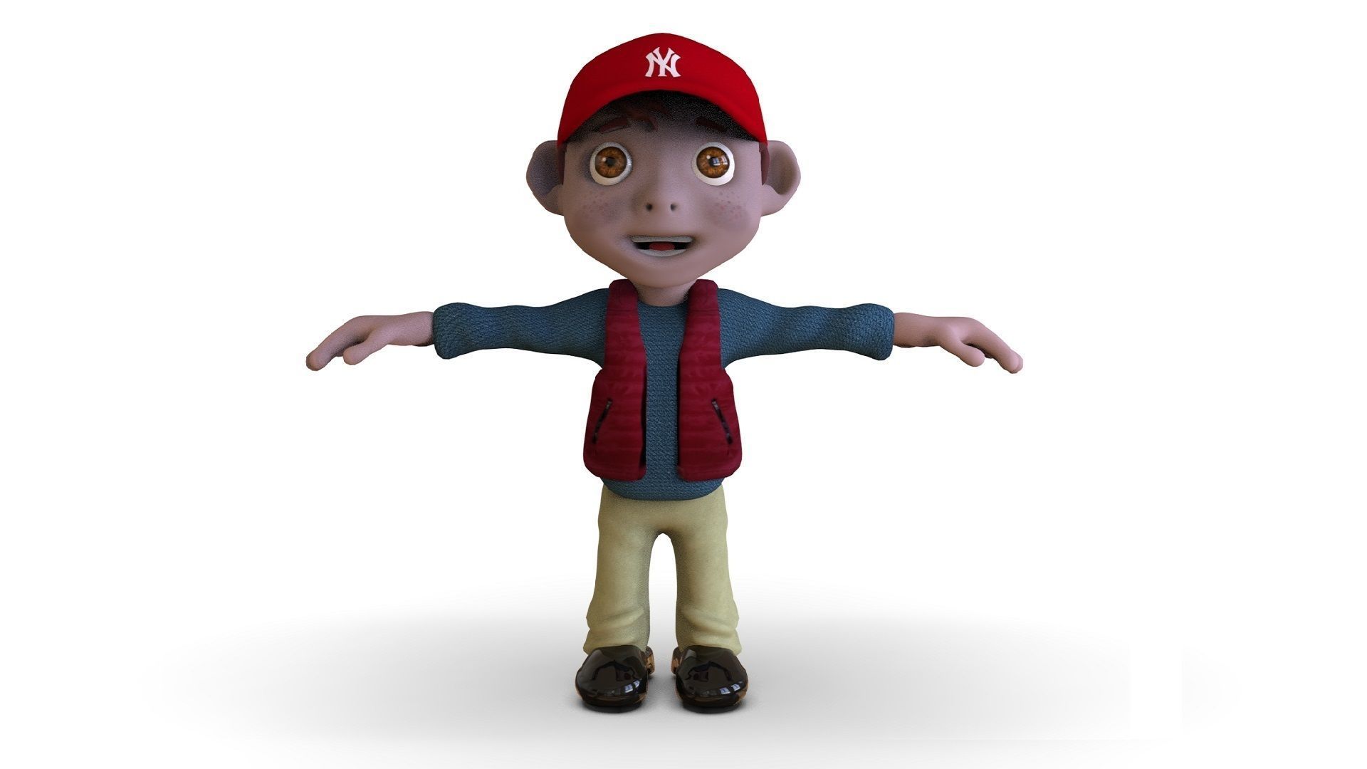 Boy Cartoon  Low-poly 3D model_2