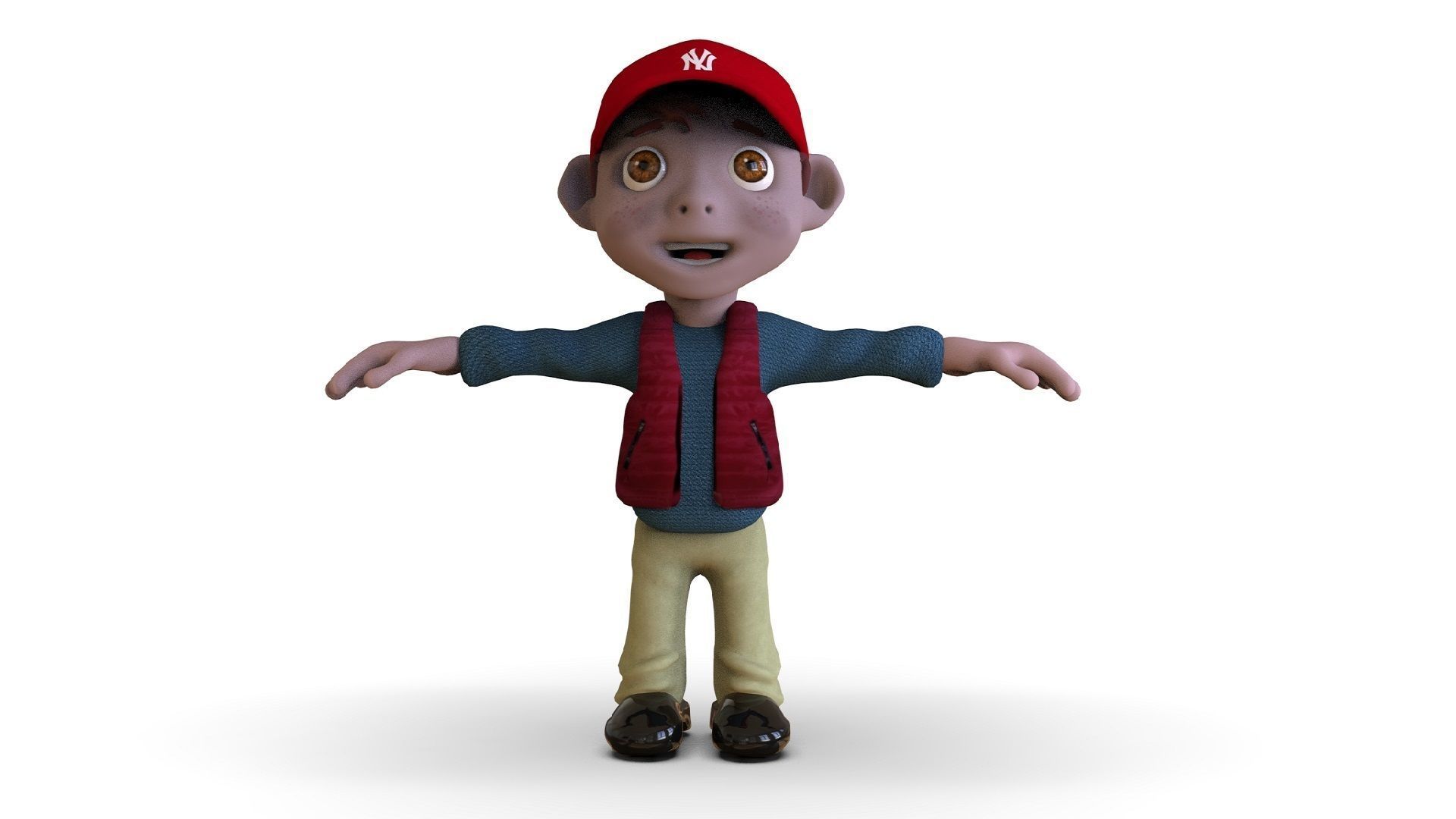 Boy Cartoon  Low-poly 3D model_6