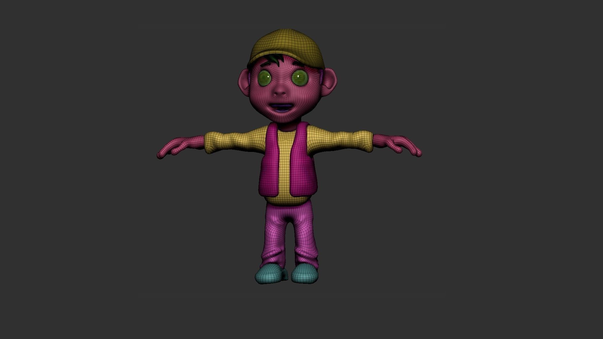 Boy Cartoon  Low-poly 3D model_7