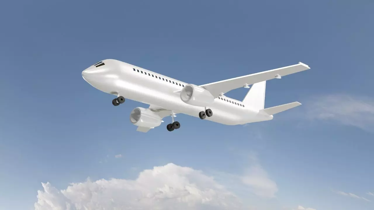 Commercial Airplane Model Low-poly 3D model