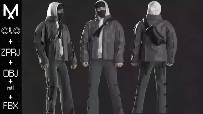 New Outfit Male OBJ mtl FBX ZPRJ