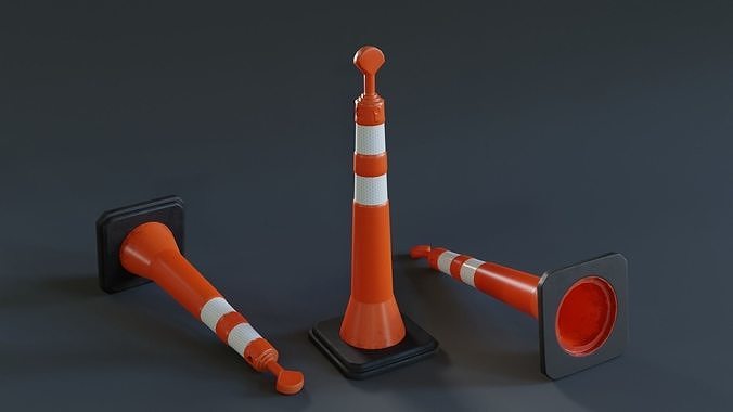 Cone Balizador T Low-poly 3D model