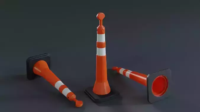 Cone Balizador T Low-poly 3D model
