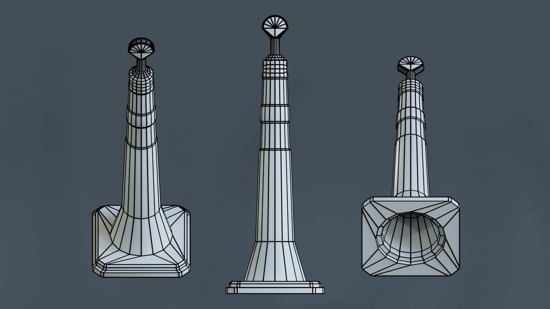 Cone Balizador T Low-poly 3D model_5