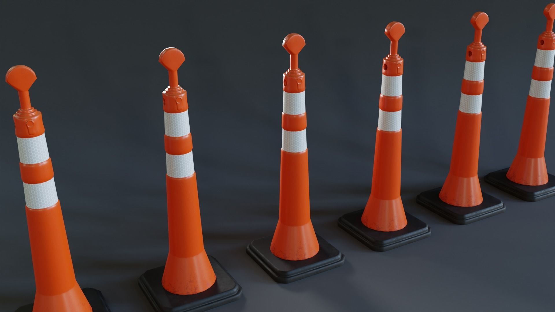 Cone Balizador T Low-poly 3D model_1
