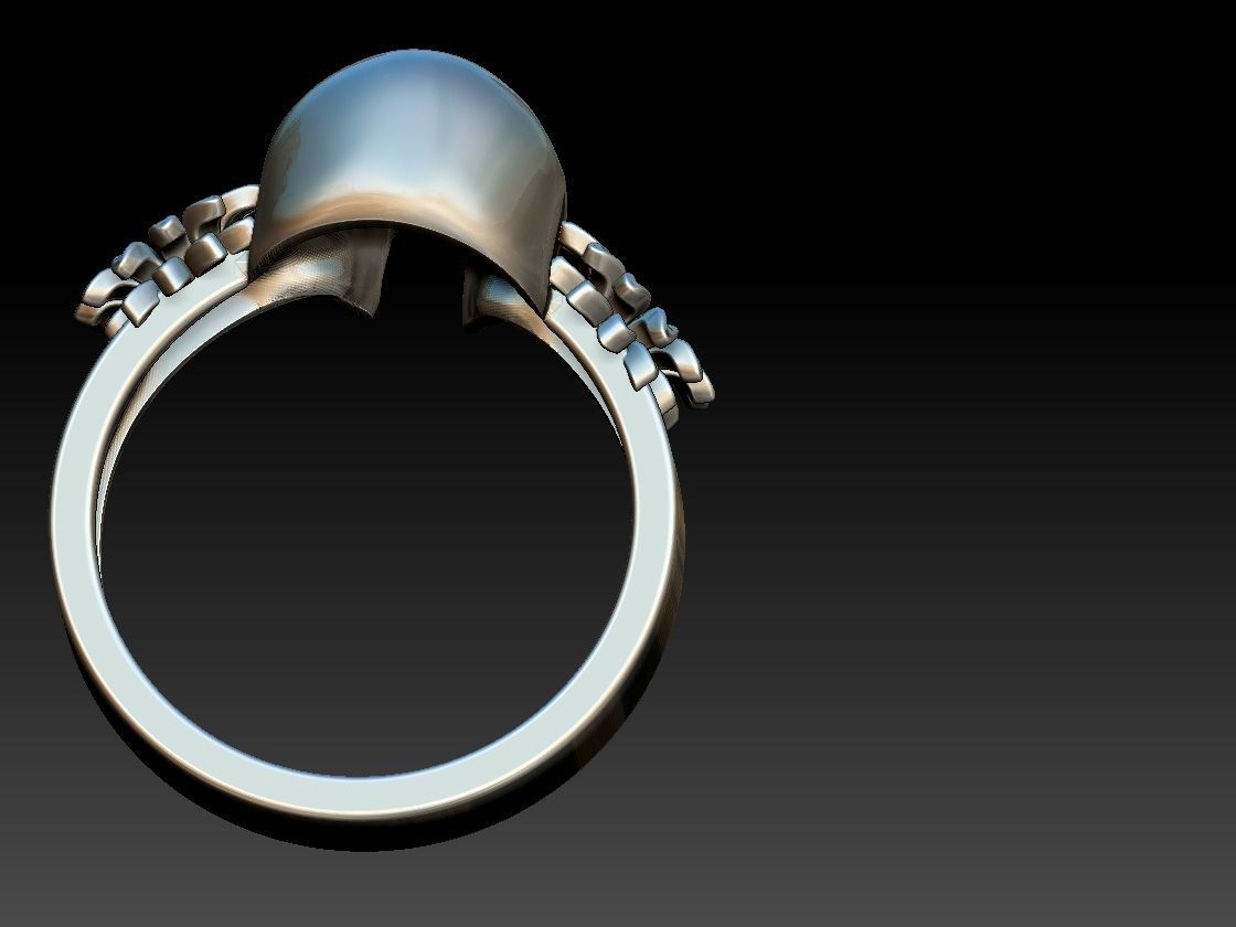 Sunflower Skull Ring  3D print model_19