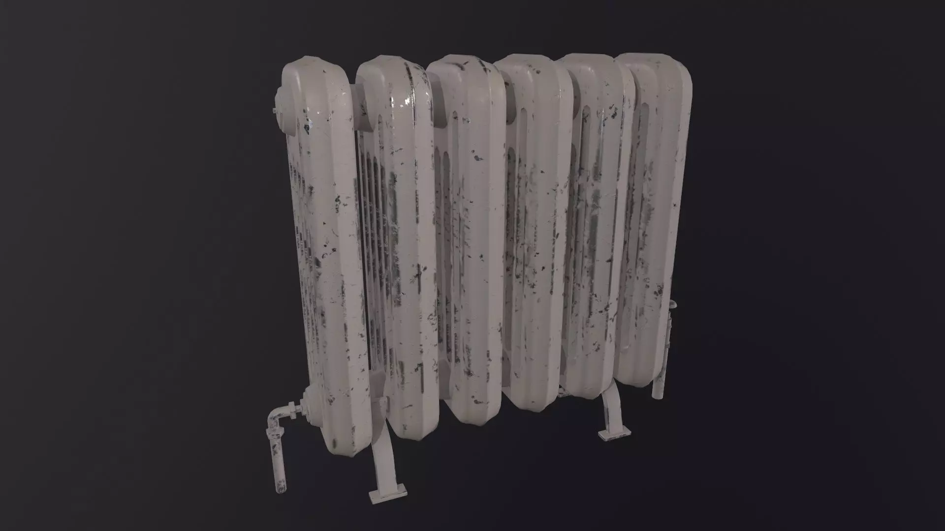 Old radiator 3D Model Low-poly 3D model_0
