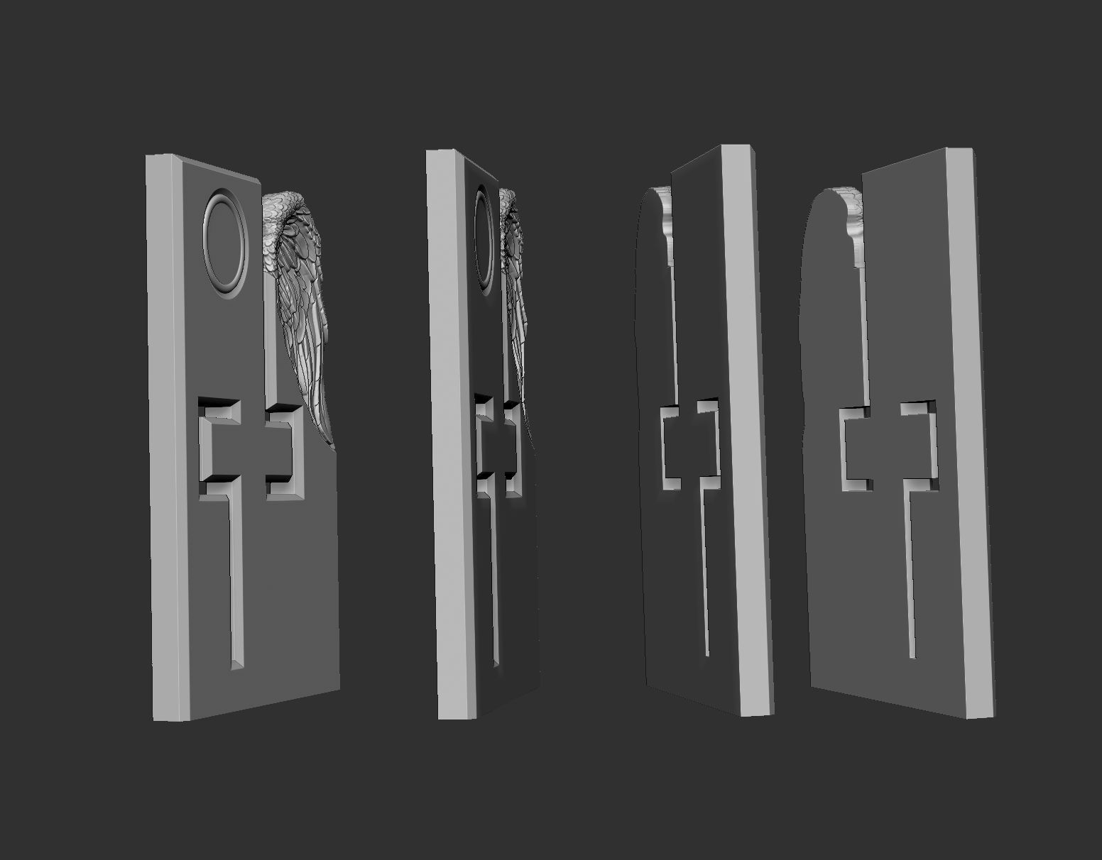 Memorial Tombstone with cross 3D print model_12