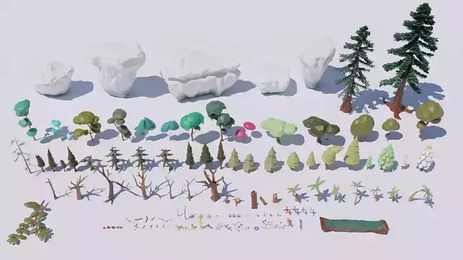 Pack 118 Nature Low-Poly Low-poly 3D model
