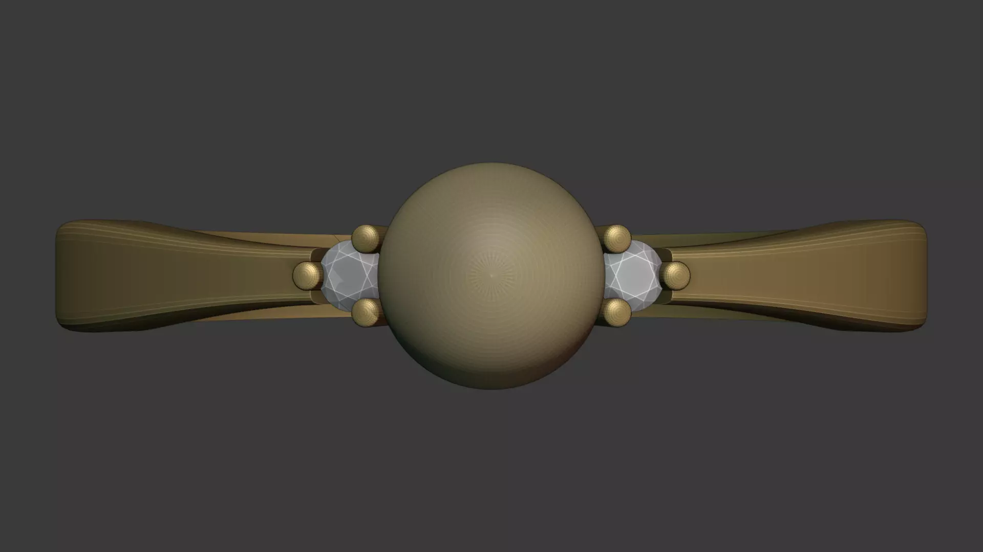 Ring with diamonds 3D print model_0