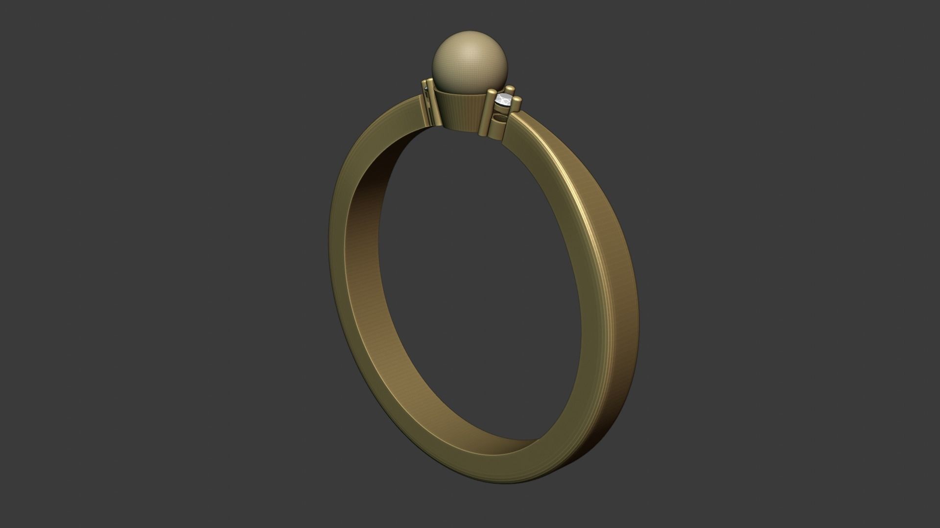 Ring with diamonds 3D print model_4