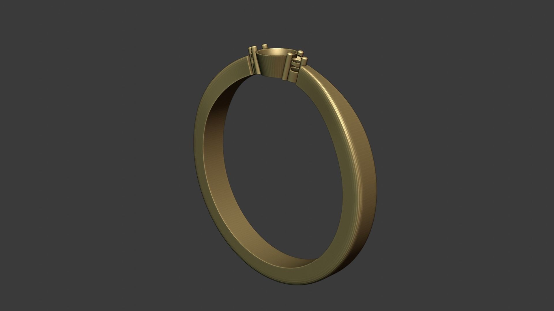 Ring with diamonds 3D print model_9