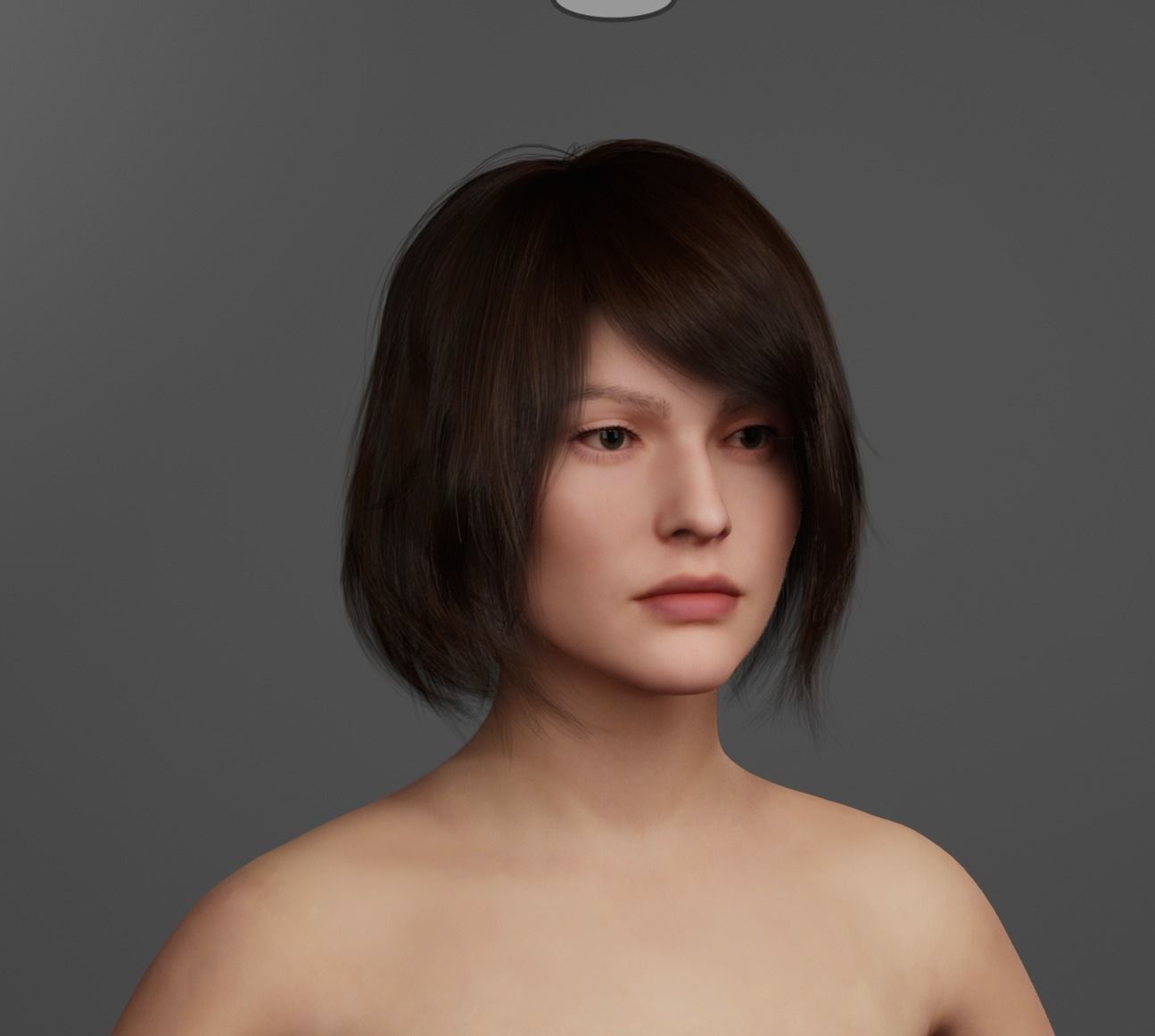 Game Hair - Metahuman- Realistic Hairstyle - Ashley  Low-poly 3D model_10