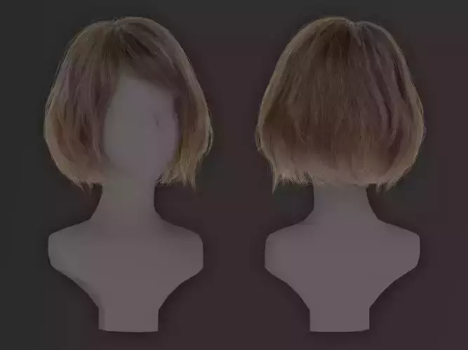 Game Hair - Metahuman- Realistic Hairstyle - Ashley  Low-poly 3D model
