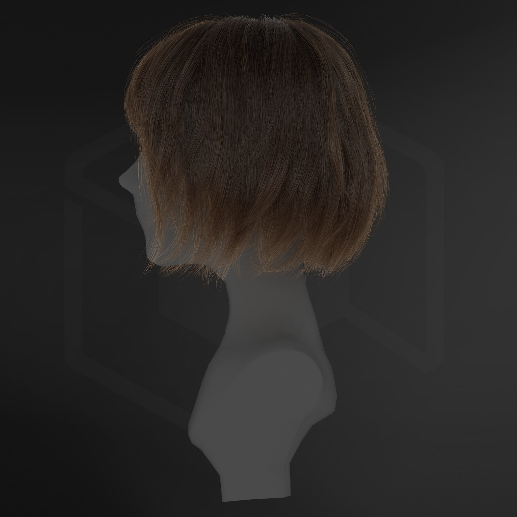 Game Hair - Metahuman- Realistic Hairstyle - Ashley  Low-poly 3D model_6