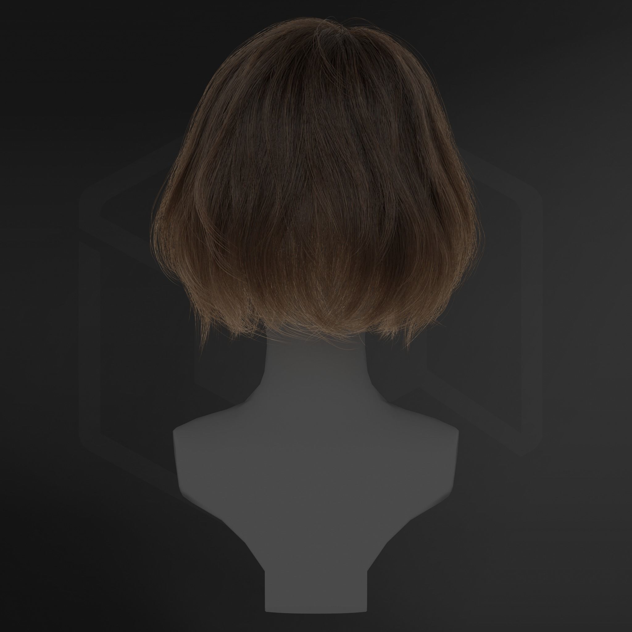 Game Hair - Metahuman- Realistic Hairstyle - Ashley  Low-poly 3D model_4