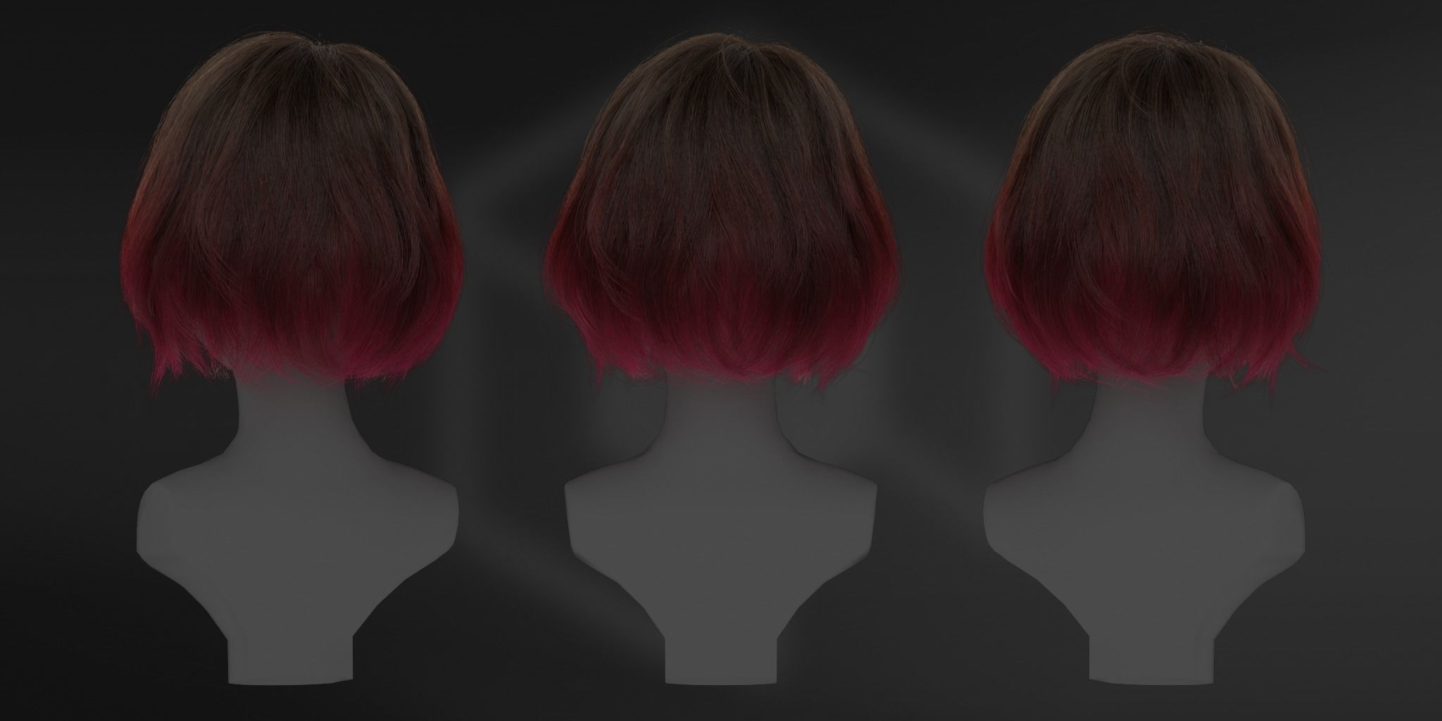 Game Hair - Metahuman- Realistic Hairstyle - Ashley  Low-poly 3D model_8