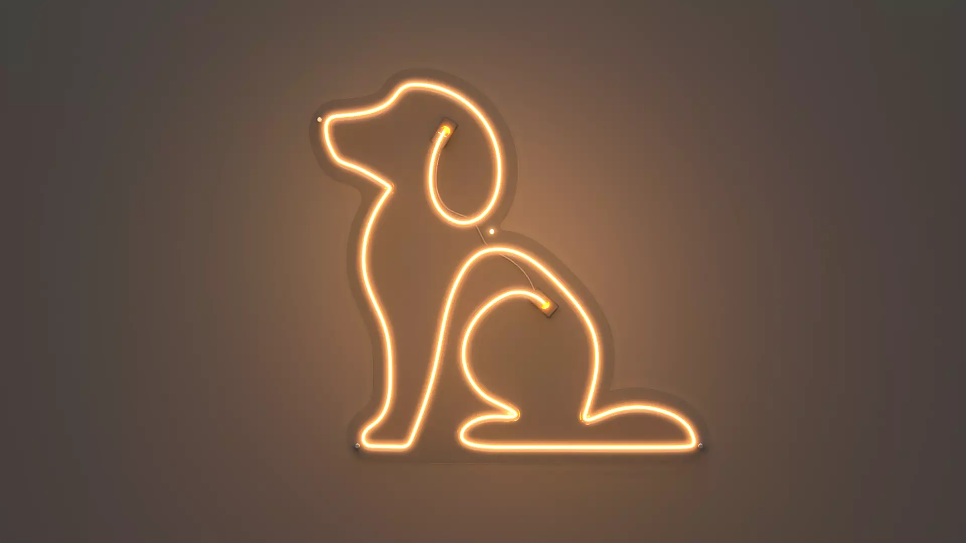 Dog 1 - Neon Sign 3D model_0