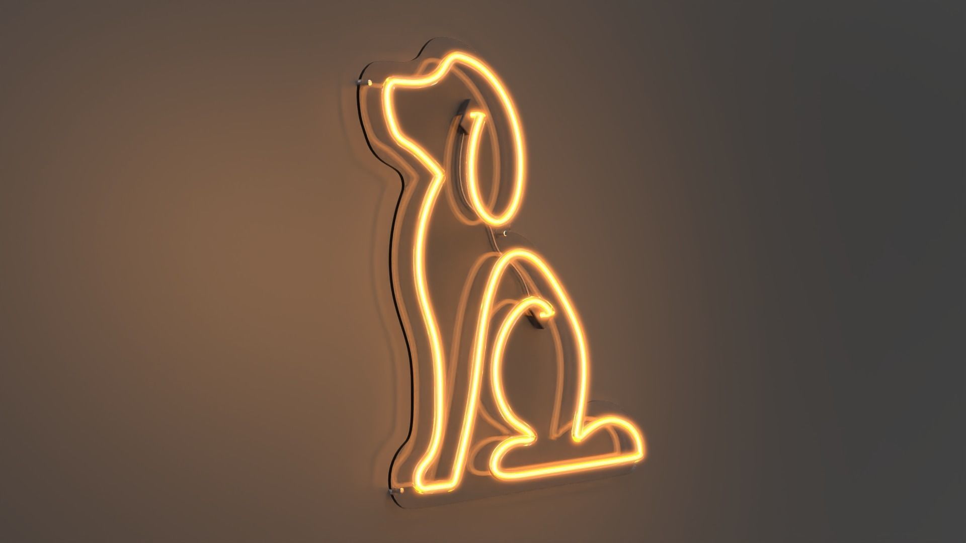 Dog 1 - Neon Sign 3D model_4