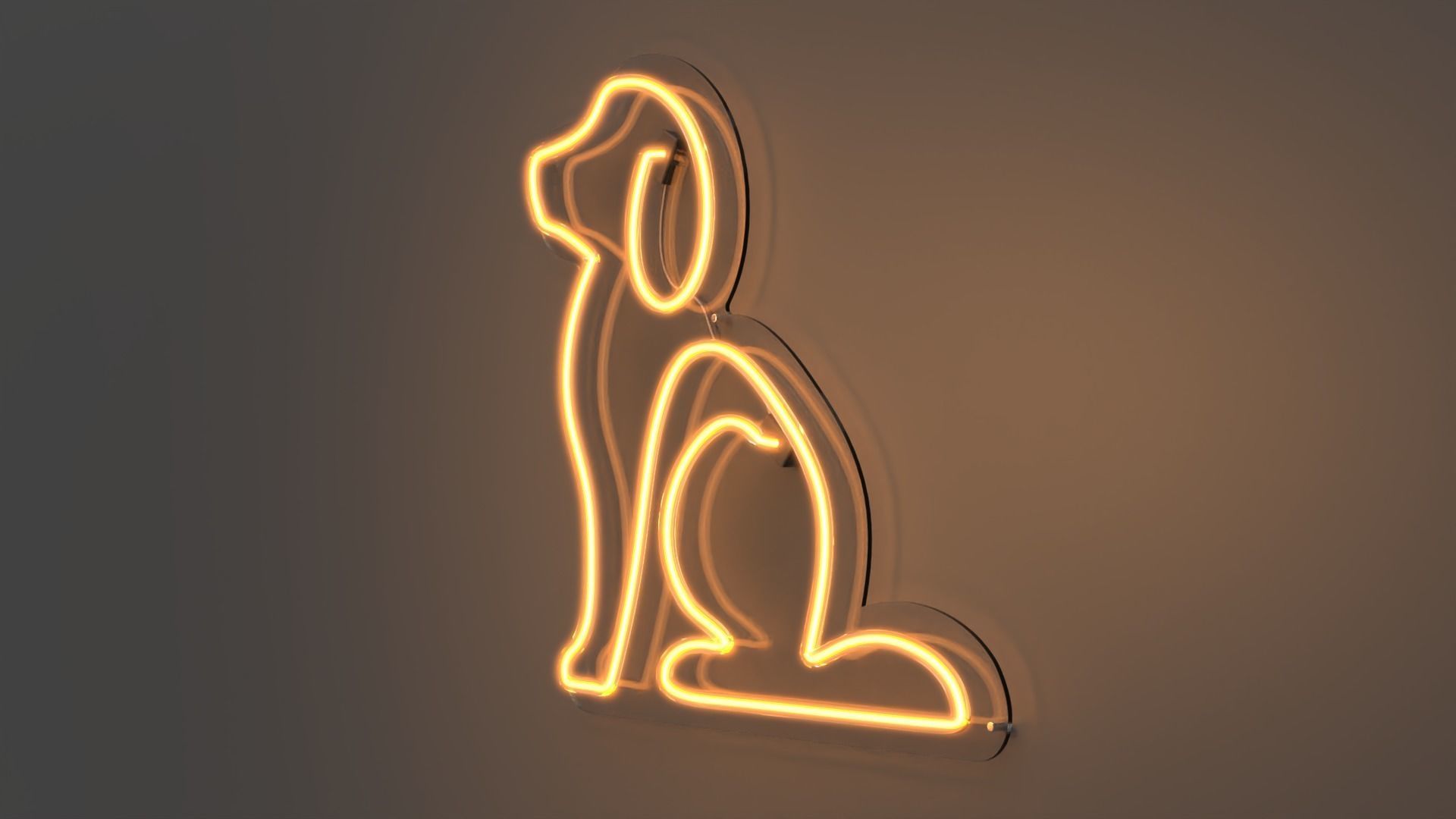Dog 1 - Neon Sign 3D model_3
