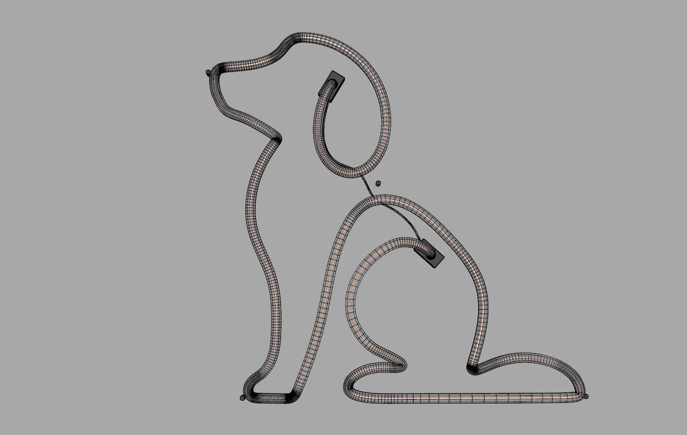 Dog 1 - Neon Sign 3D model_6