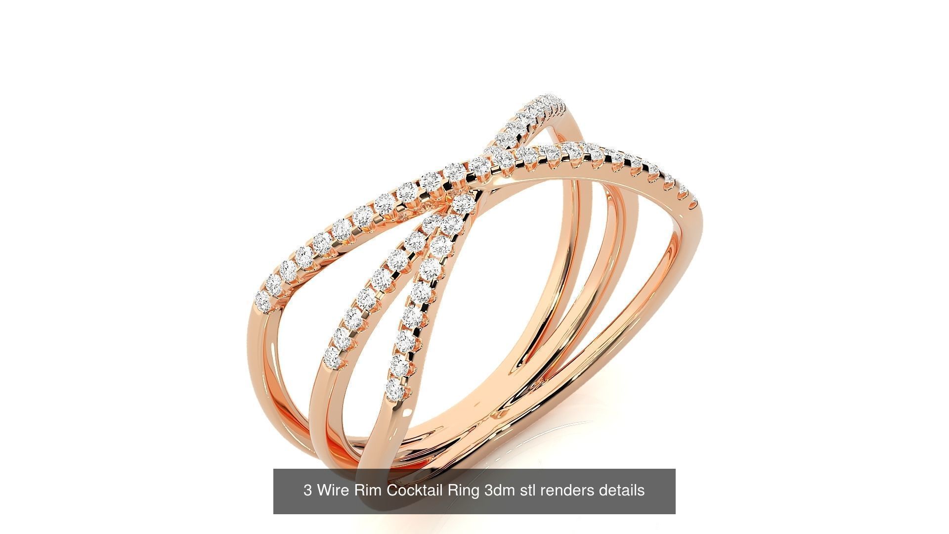 750 High Jewelry Cocktail Rings 3dm stl renders details  3D Model Collection_64