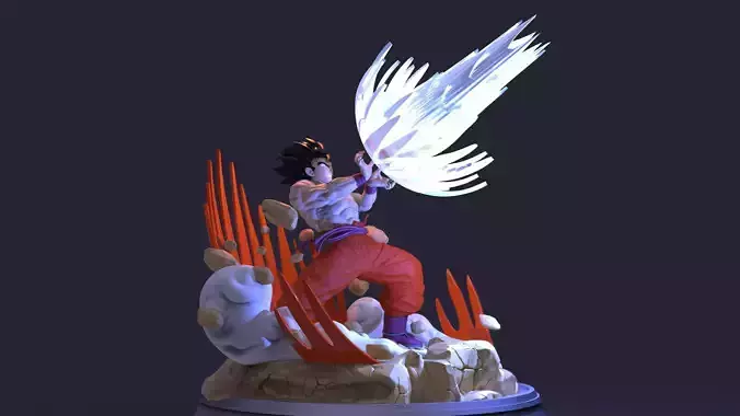 DRAGONBALL Z Goku Kaioken fan art 3D print model