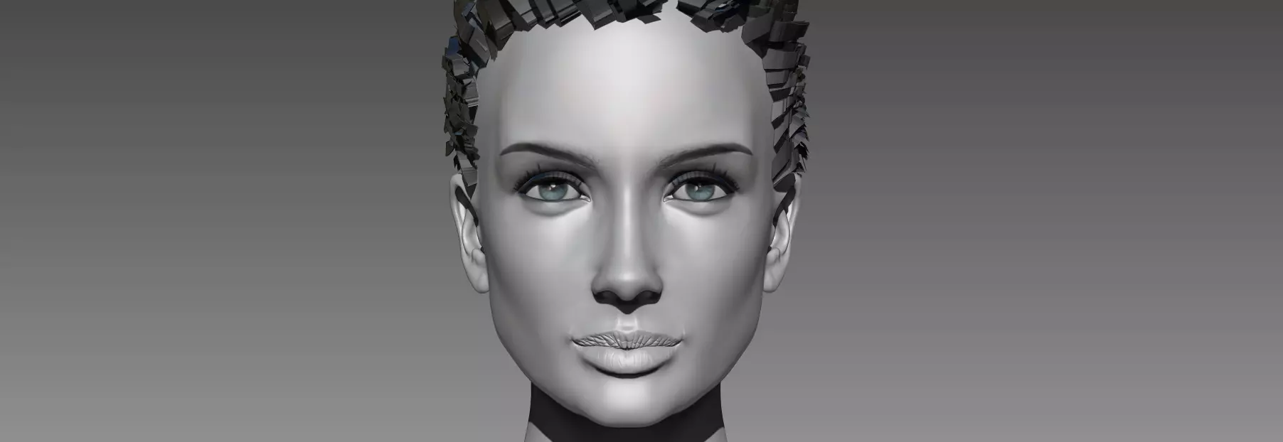 Beautiful Sexy Charismatic Woman Girl Head Female Base Mesh 3D model_0