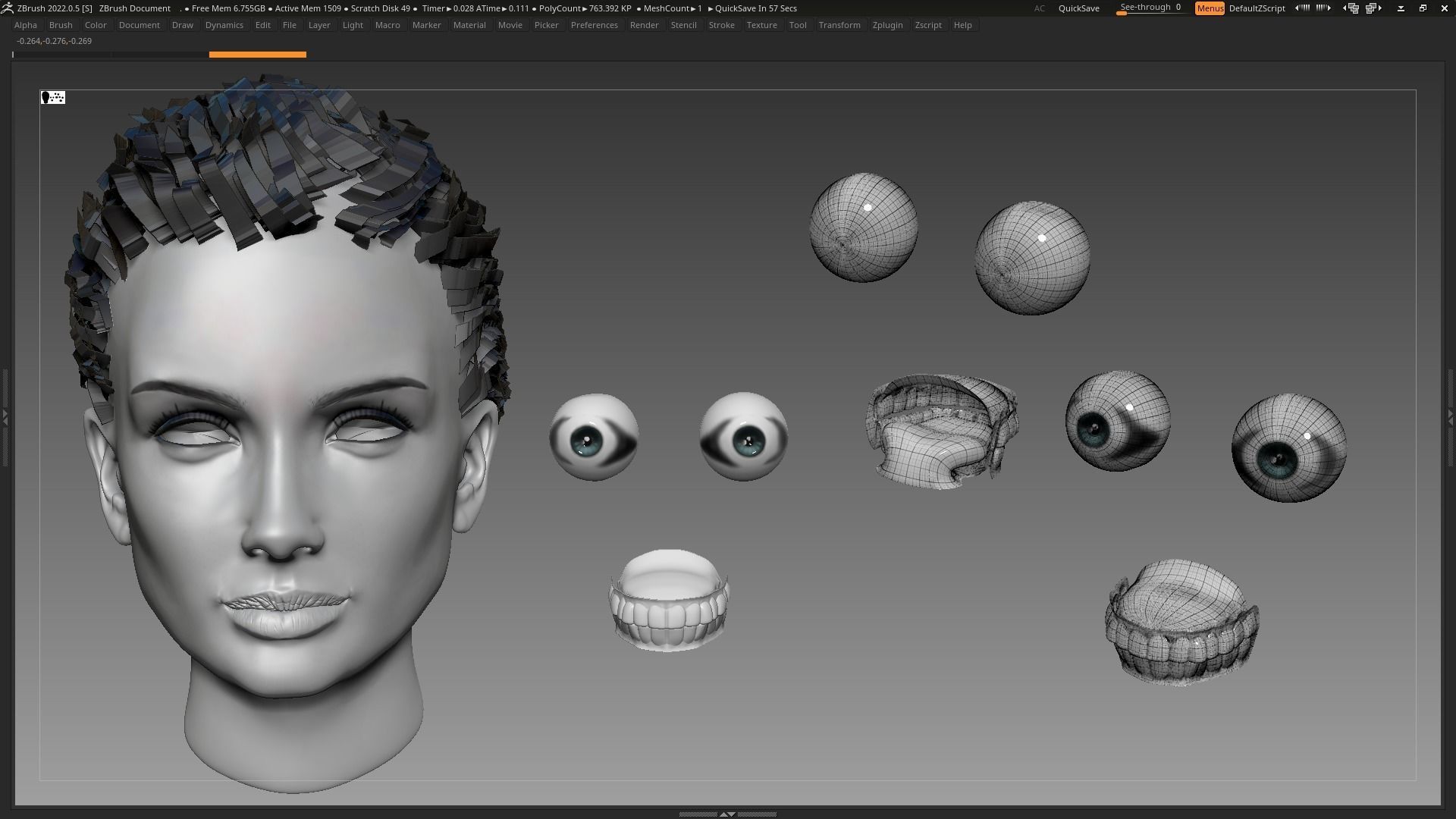 Beautiful Sexy Charismatic Woman Girl Head Female Base Mesh 3D model_7